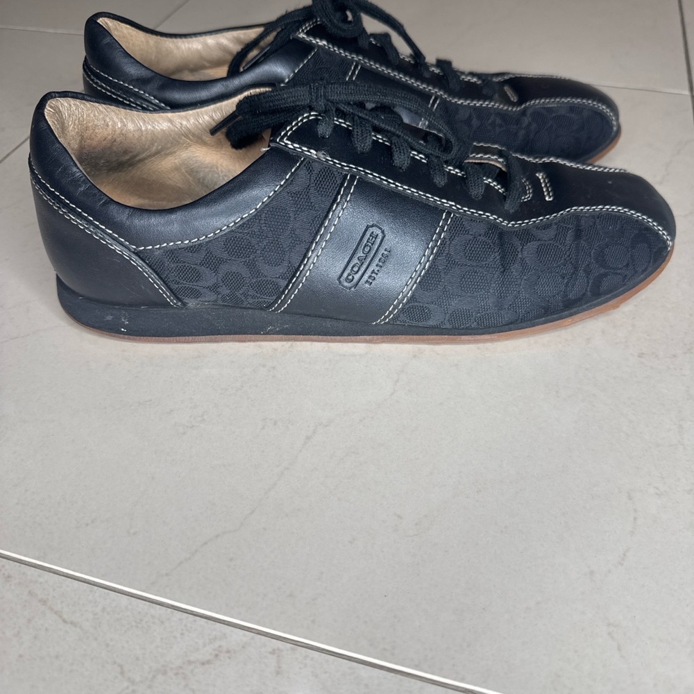 Coach Black Signature Low-Profile Lace-Up Sneakers